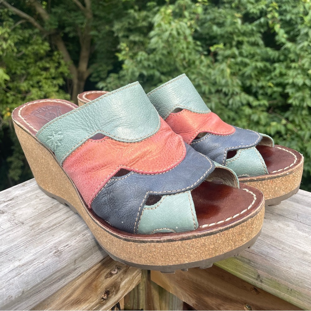 Fly London Multicolor Wedge Sandals